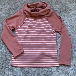 Striped Cowl Neck Top